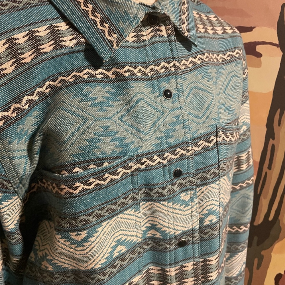 Tasha Polizzi Blue Patterned Button Down Shirt - image 2